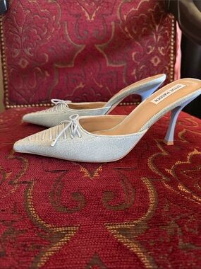 Steve Madden Light Blue Pointed Toe Slingback Mules